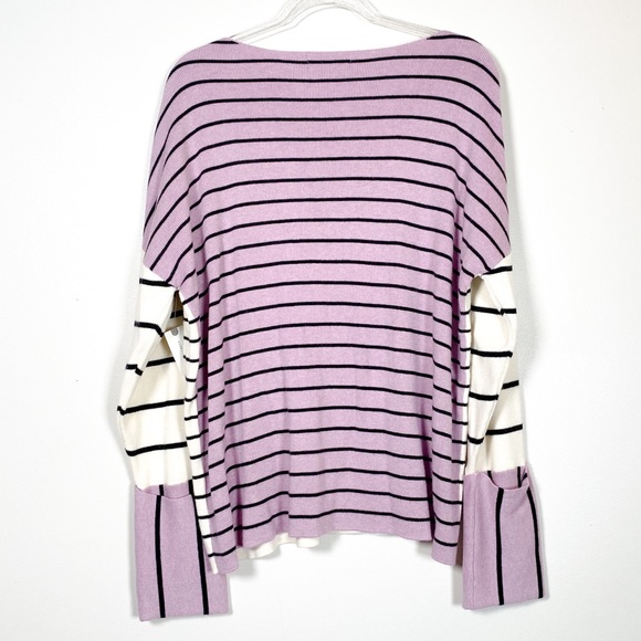Anthropologie Faye Striped Sweater size XL Purple - Picture 4 of 7